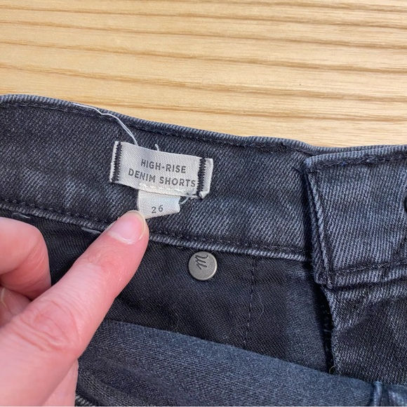 EUC MADEWELL black button front denim shorts SIZE 26 - Picture 4 of 5